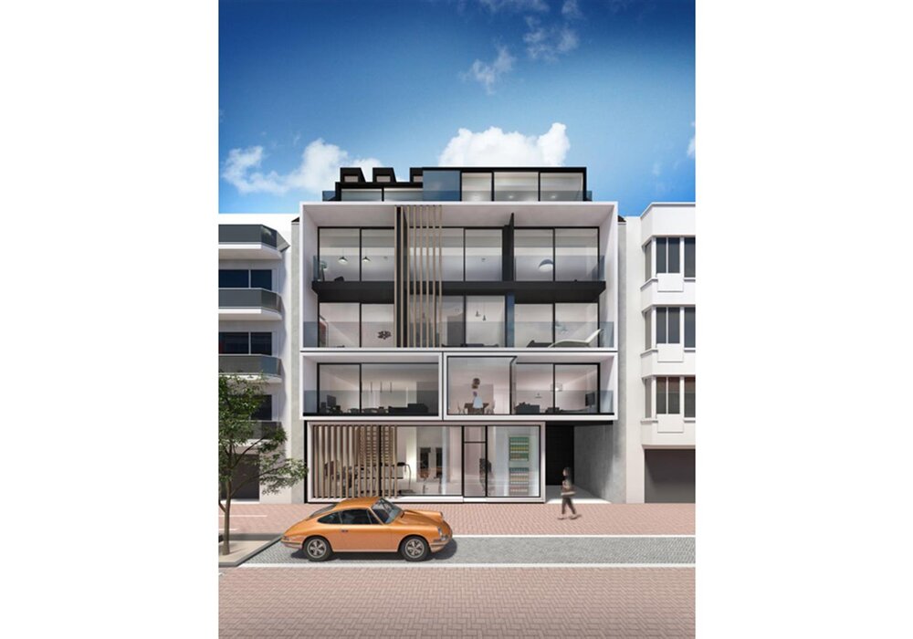Appartement neuf dans une architecture minimaliste, à une situation centrale à Knokke