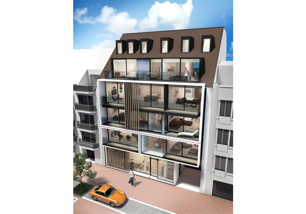 Appartement duplex neuf dans une architecture épurée, à une situation centrale à Knokke