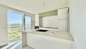 Halfopen nieuwbouwwoning met panoramisch zicht op weilanden