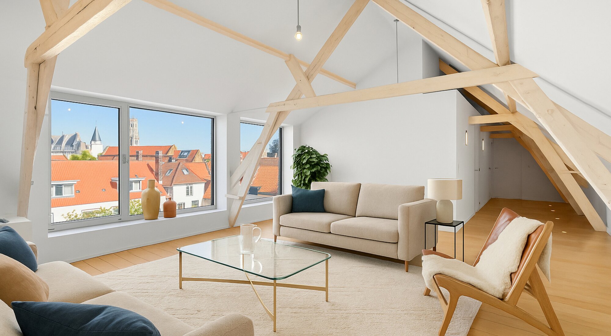 Unieke penthouse met terras en prachtig zicht over de skyline van Brugge