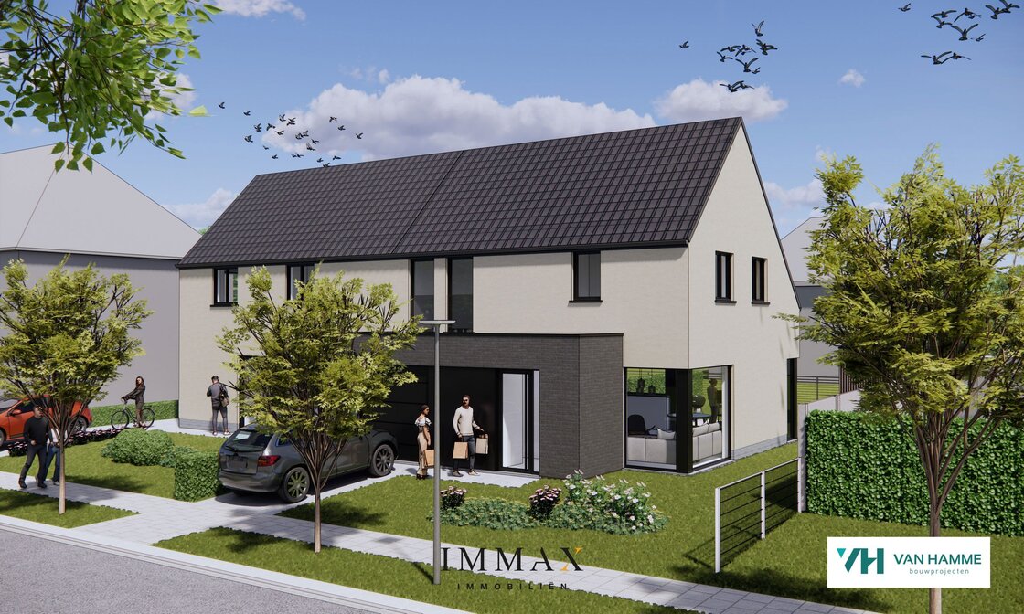 Maisons neuves semi-ouvertes avec garage & jardin ensoleillé