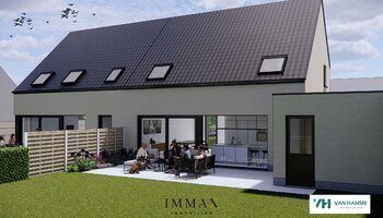 Maison neuve semi-ouverte avec garage et jardin ensoleillé