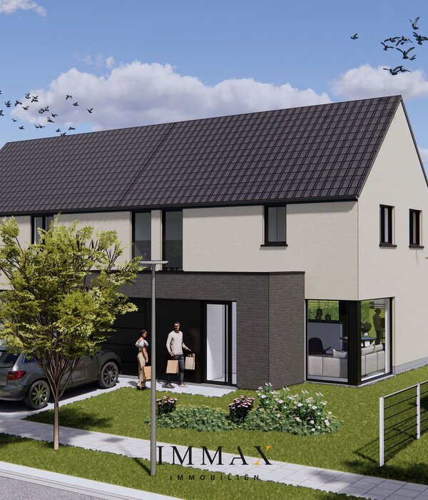 Halfopen nieuwbouwwoning met garage en zonnige tuin