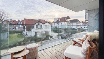 Luxueus 2SLK-appartement met zonnige terrassen en open zichten in het Zoute