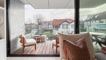 Luxueus 2SLK-appartement met zonnige terrassen en open zichten in het Zoute
