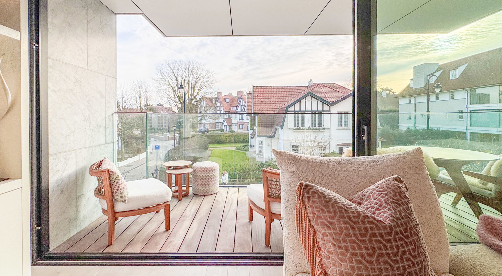 Luxueus 2SLK-appartement met zonnige terrassen en open zichten in het Zoute