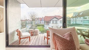 Luxueus 2SLK-appartement met zonnige terrassen en open zichten in het Zoute