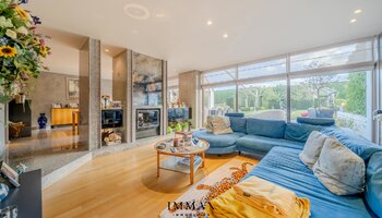 Villa op landelijke ligging met loodsen en weiland vlakbij Damse Vaart