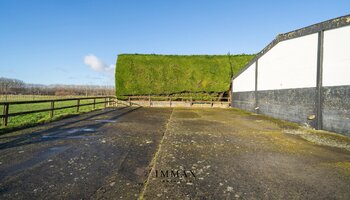 Villa op landelijke ligging met loodsen en weiland vlakbij Damse Vaart