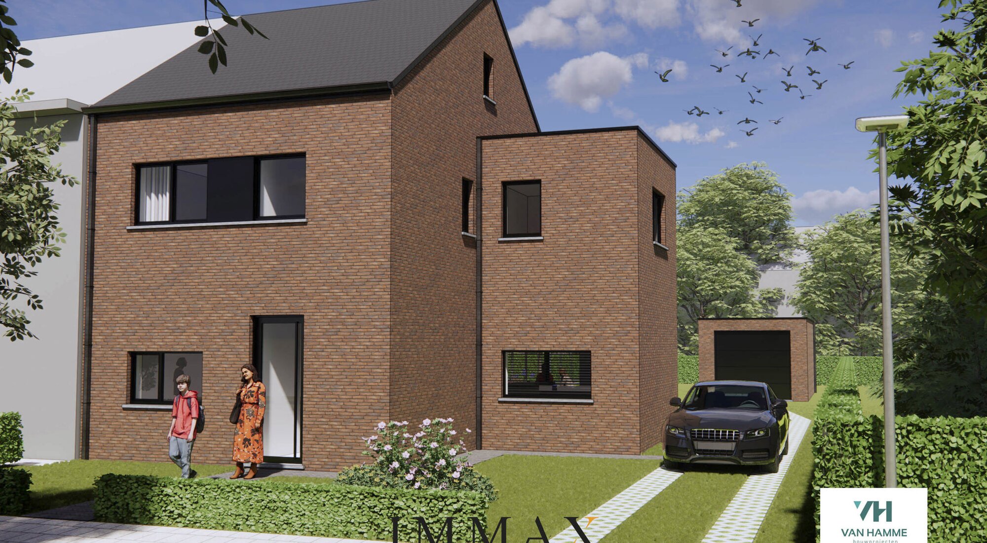 Halfopen nieuwbouwwoning met zuidwestgerichte tuin & garage