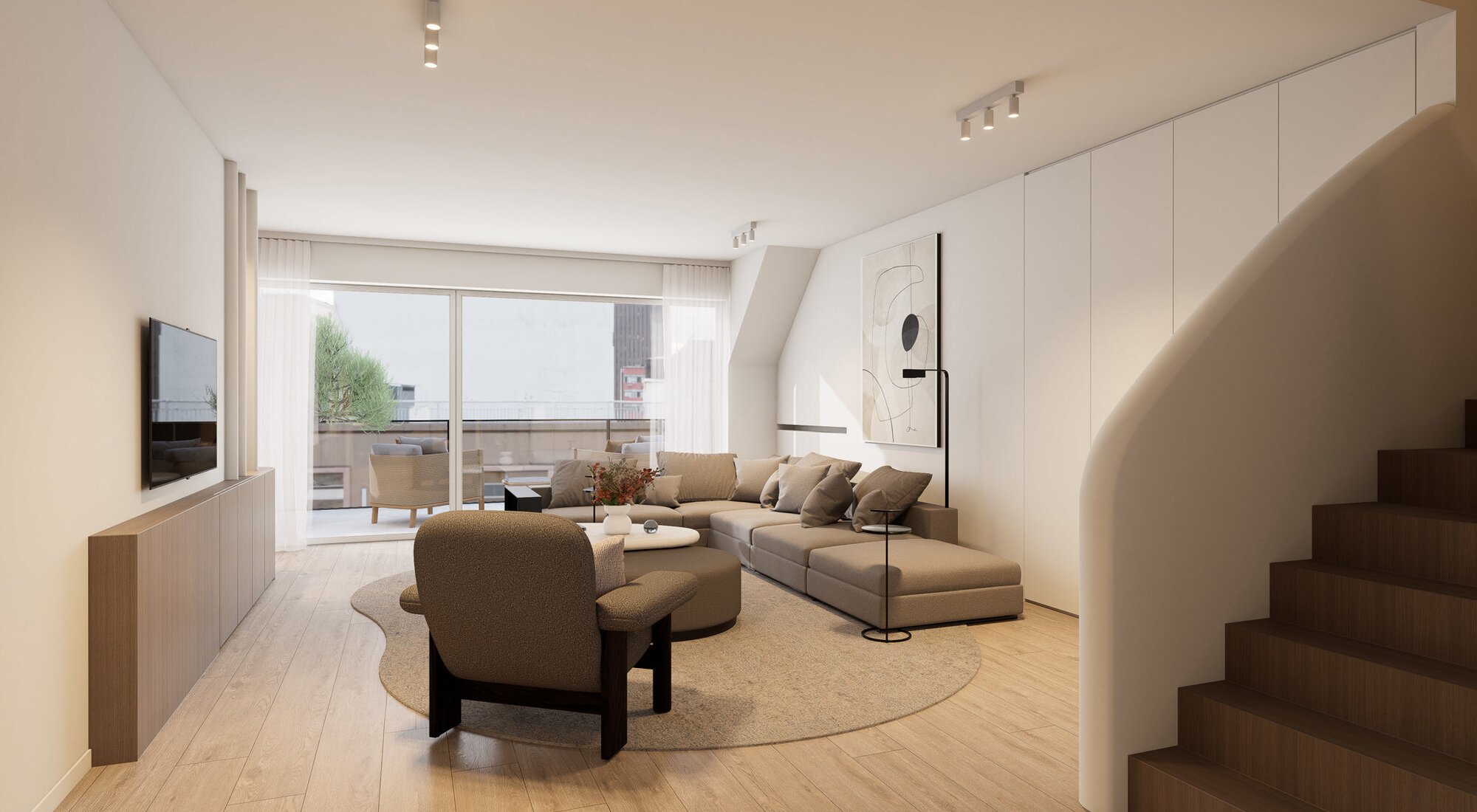 Luxueus gerenoveerde penthouse met zonnige terrassen gelegen te Dumortierlaan vlakbij de zee 