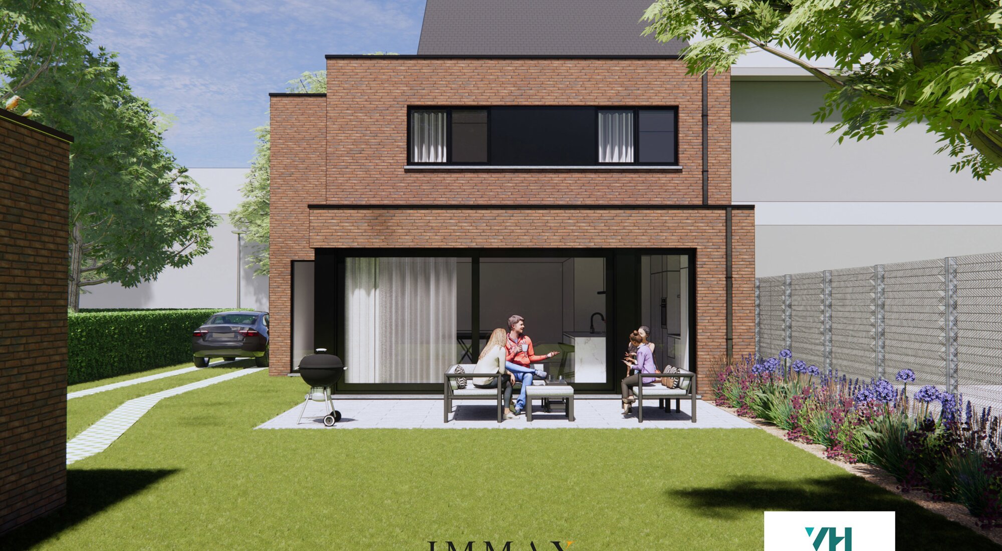 Maison neuve semi-ouverte avec garage