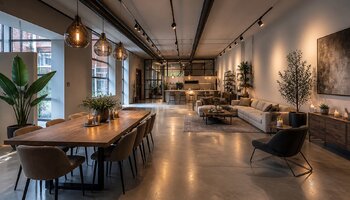 Exclusieve woonloft met royale leefruimtes en zicht op patio
