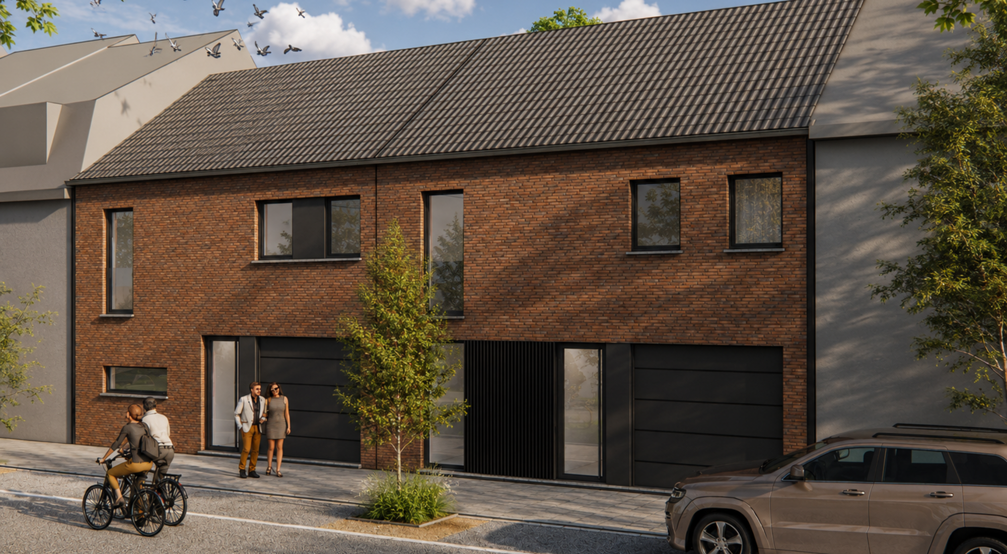 Spacieuse maison neuve avec garage intégré et jardin ensoleillé