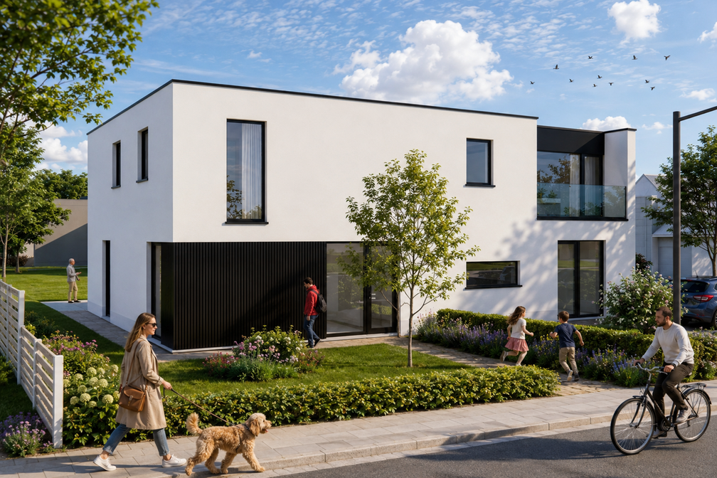 Maisons neuves semi-ouvertes exclusives avec hangar