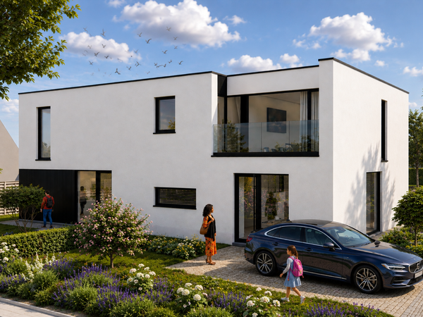 Maisons neuves semi-ouvertes exclusives avec hangar