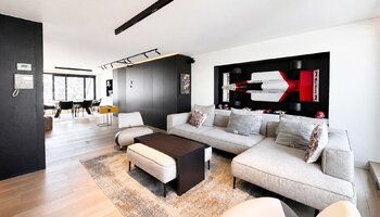 Appartement en duplex unique, avec ascenseur privé et grandes terrasses, situé près de la place Rubens