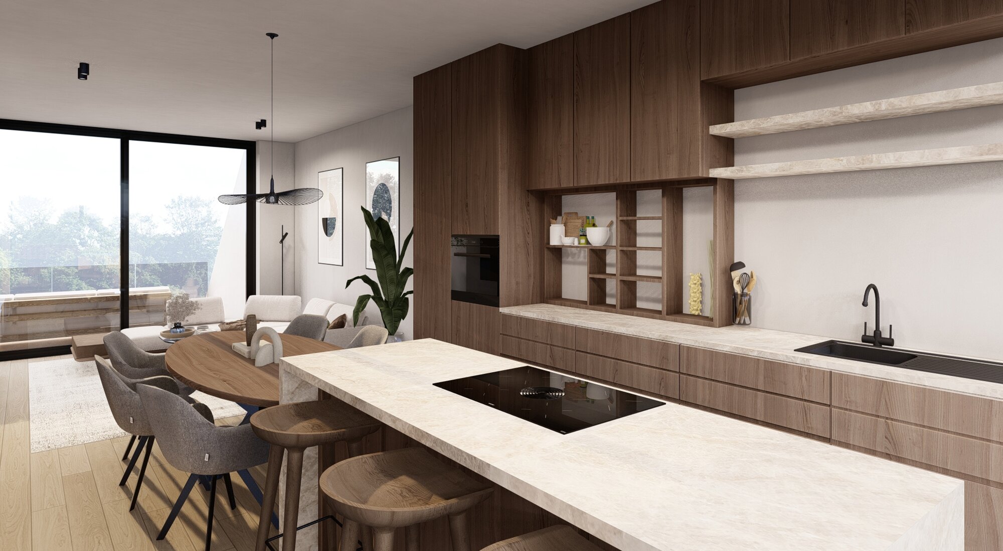 Appartement neuf en duplex comprenant 2SLK et des terrasses, situé sur la Zoutelaan