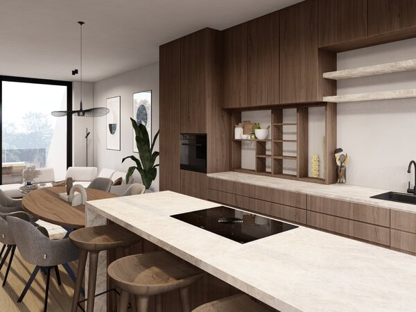 Appartement neuf en duplex comprenant 2SLK et des terrasses, situé sur la Zoutelaan