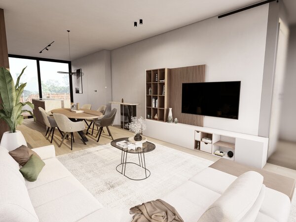 Appartement neuf en duplex comprenant 2SLK et des terrasses, situé sur la Zoutelaan