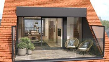 Appartement neuf en duplex comprenant 2SLK et des terrasses, situé sur la Zoutelaan