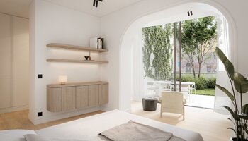 Exclusief gelijkvloersappartement met tuin