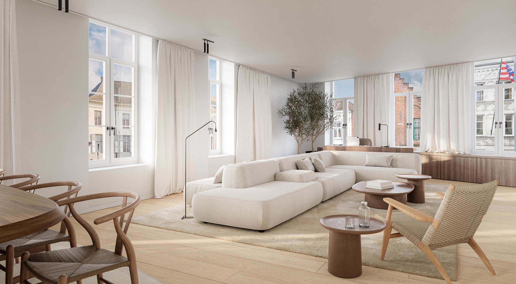High-end hoekappartement met zonneterras en zicht op de Dijver