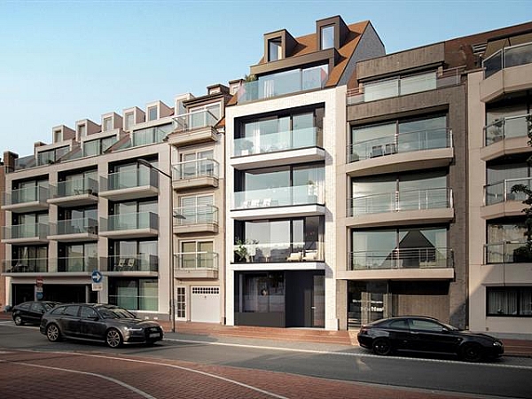 Modern nieuwbouwproject met ruime zonnige appartementen met open zicht in hartje Knokke.